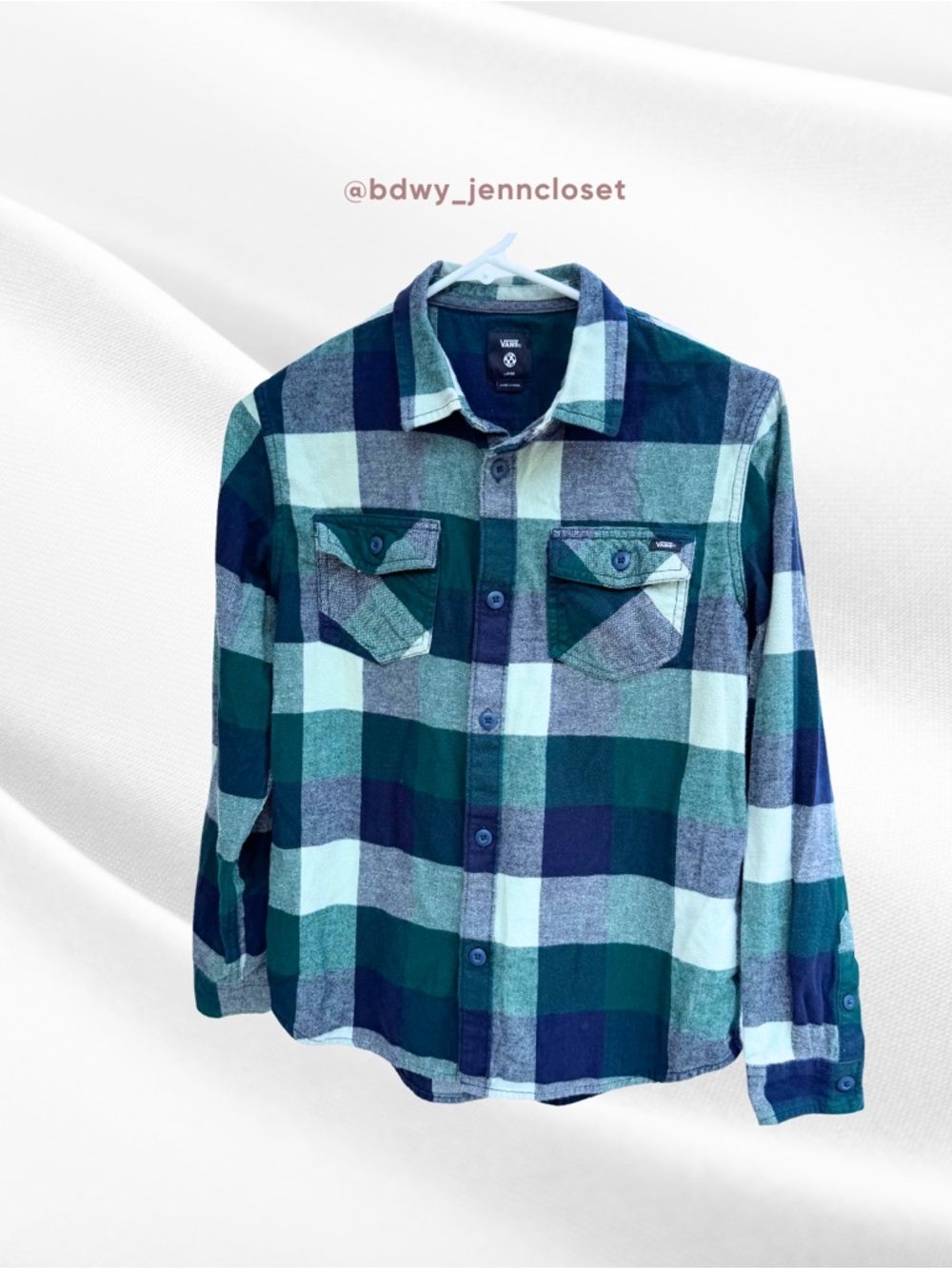 Vans Boys' Green & Blue Plaid Button-Up Shirt